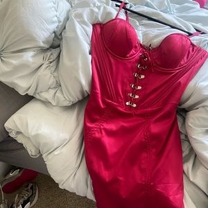 Oh polly red midi dress
